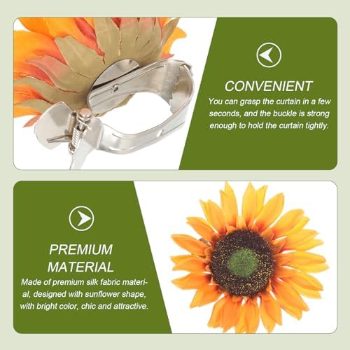 2Pcs Sunflower Curtain Tiebacks for Home Office Decor