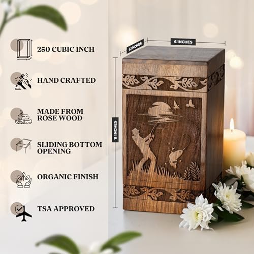 Elegant Wooden Cremation Urn for Human Ashes 250 lbs