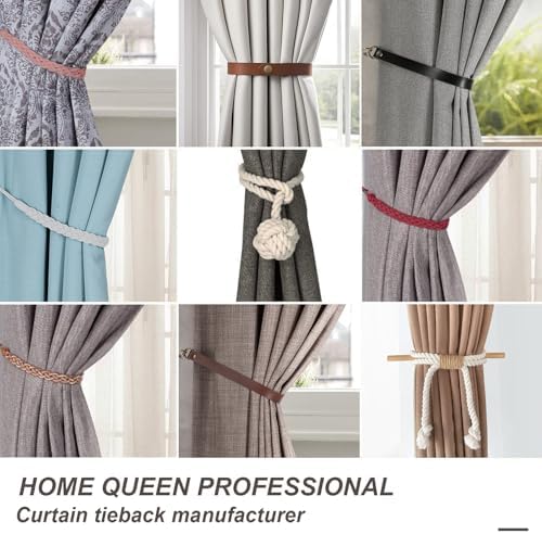 Home Queen Curtain Tiebacks Nautical Style 2 Pairs Beige