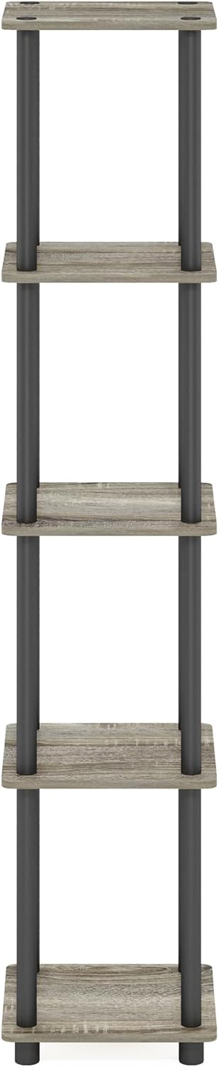 Furinno 5-Tier Corner Display Shelf with Rounded Edges