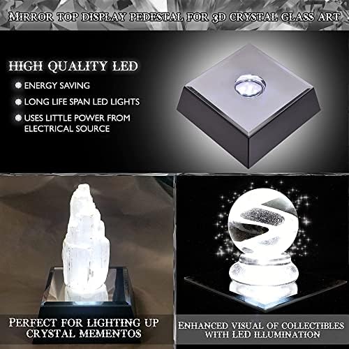 5 LED White Light Stand Base with Mirror Top