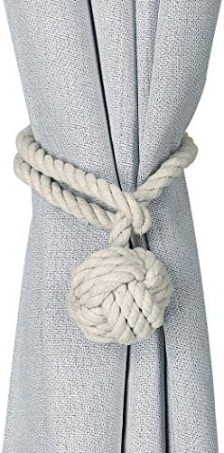 Home Queen Curtain Tiebacks Nautical Style 2 Pairs Beige