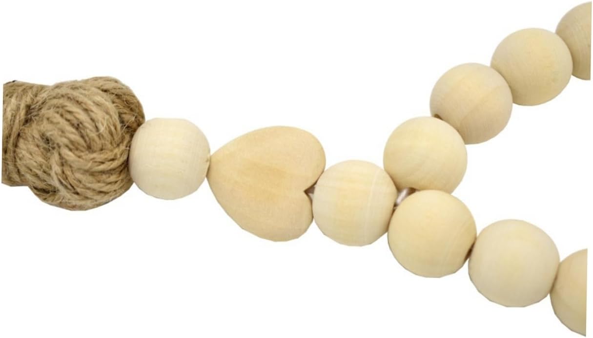 Garneck Wooden Bead Garland Rustic Tassels