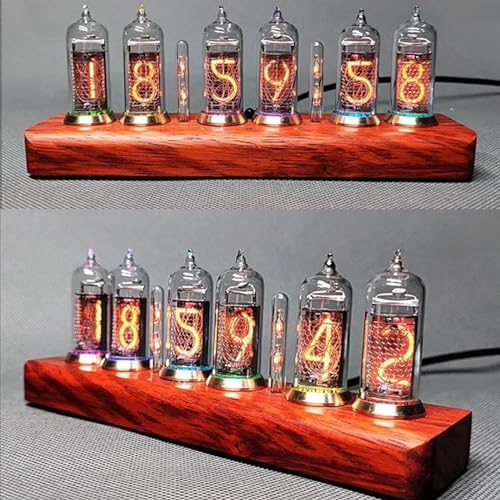 Glow Digital Tube Clock with Adjustable Brightness and Touch Control