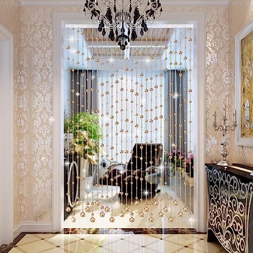 GVILTY Crystal Beaded Curtain Door Divider 100x120cm