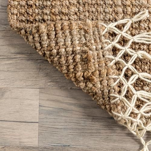 nuLOOM Raleigh Farmhouse Jute Tasseled Runner Rug