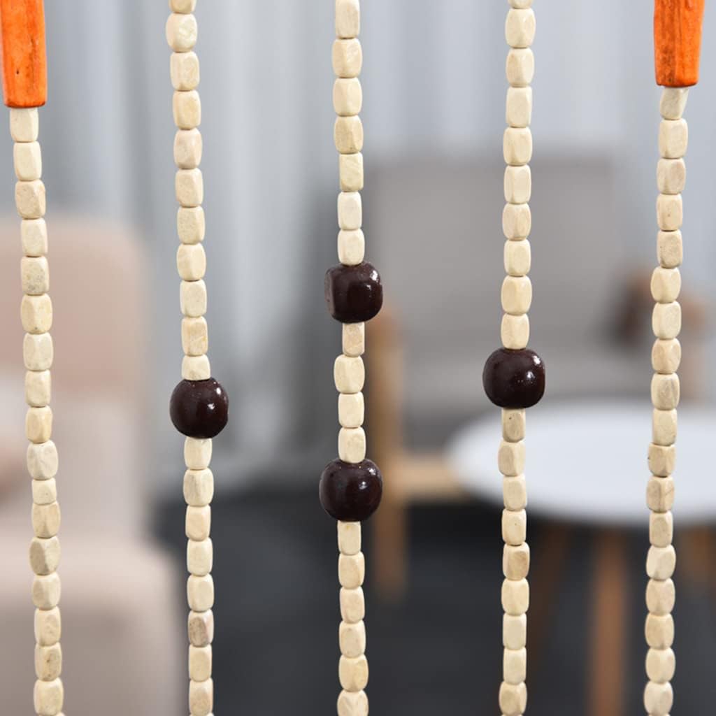 ZHOUXIAO Wood Beaded Curtain 38 Strands 90x175cm Door Divider