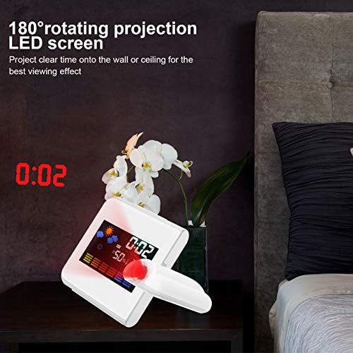 White Projection Alarm Clock with Weather Forecast
