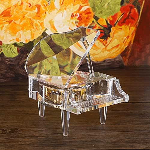 ELLDOO Crystal Piano Music Box - Mechanical Clockwork Decorative Ornament