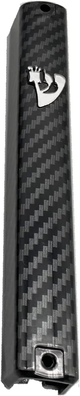 Super Stamps Plastic Black Mezuzah Case Holder with Silver Shin