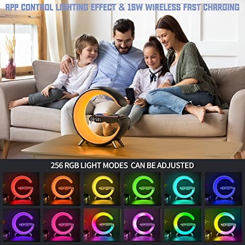 LED Wireless Charger Ambience Light with Bluetooth Audio Clock