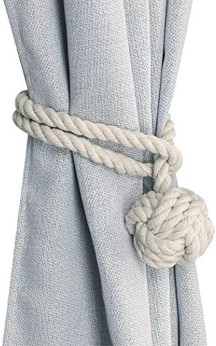 Home Queen Curtain Tiebacks Nautical Style 2 Pairs Beige