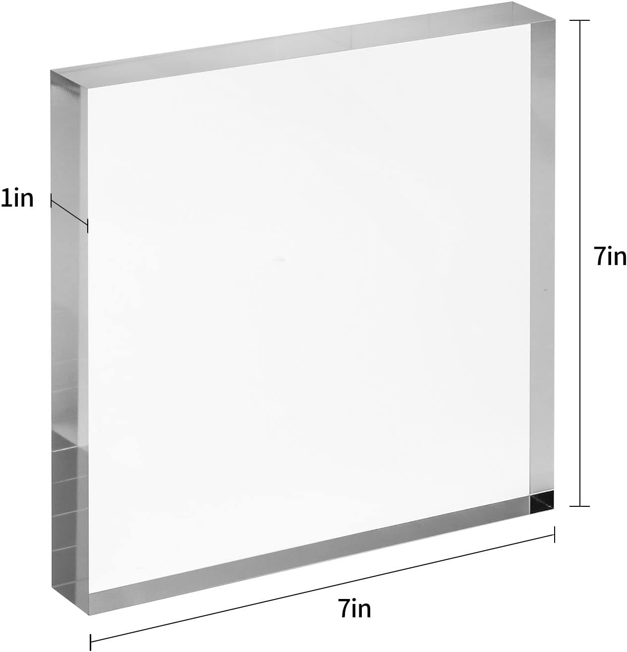 CiaoHER 7in Square Acrylic Cube Display Block with 1in Thickness 2 Pack