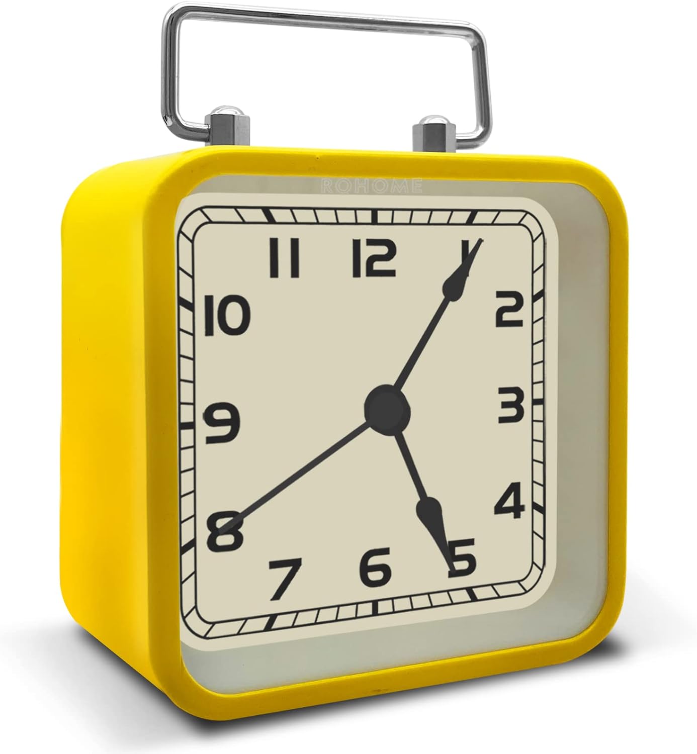 Retro Small Alarm Clock with Night Light and Silent Quartz Movement