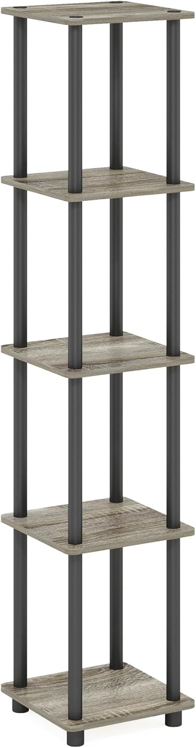 Furinno 5-Tier Corner Display Shelf with Rounded Edges