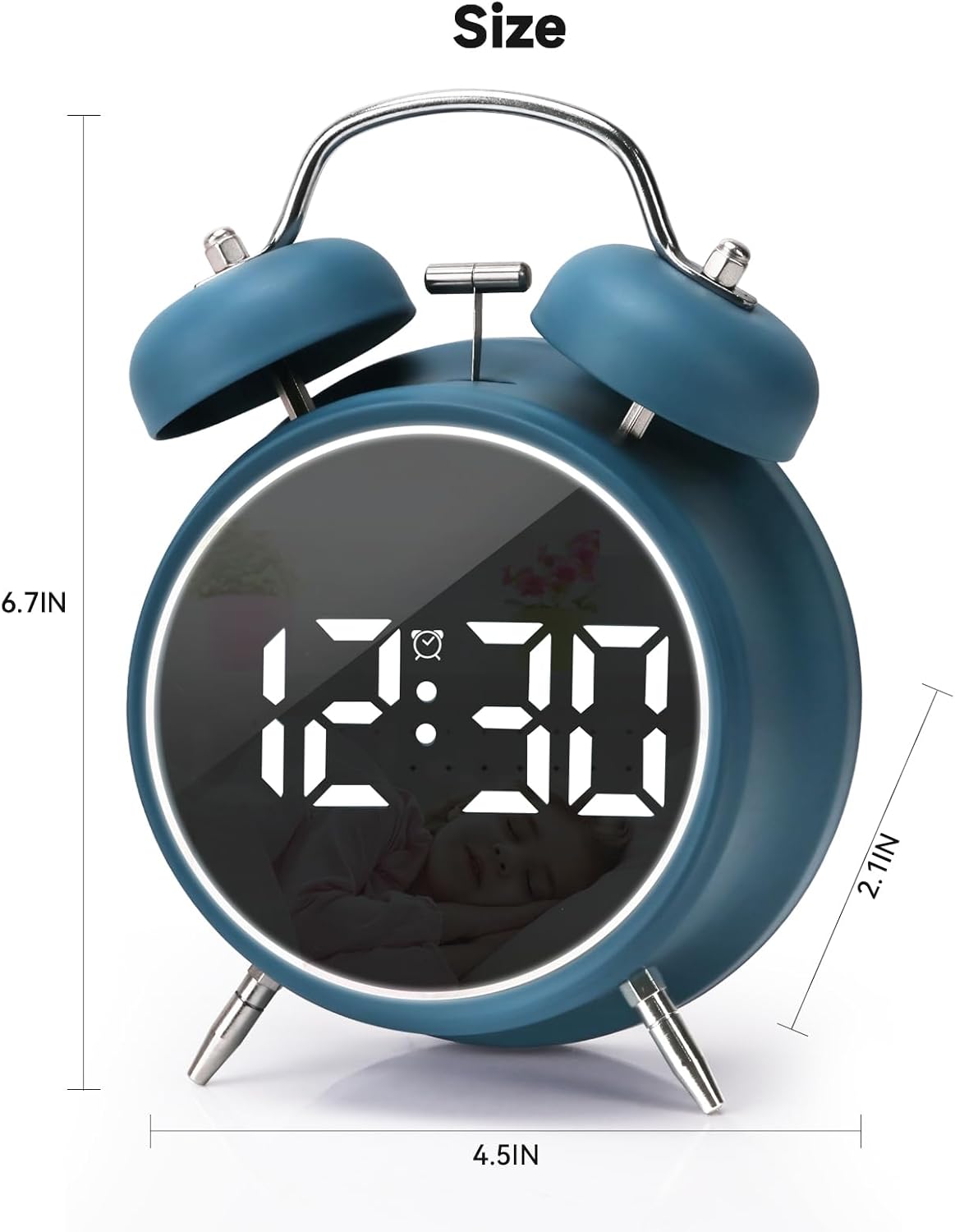 JUSTUP Loud Alarm Clock with LED Display and Night Light