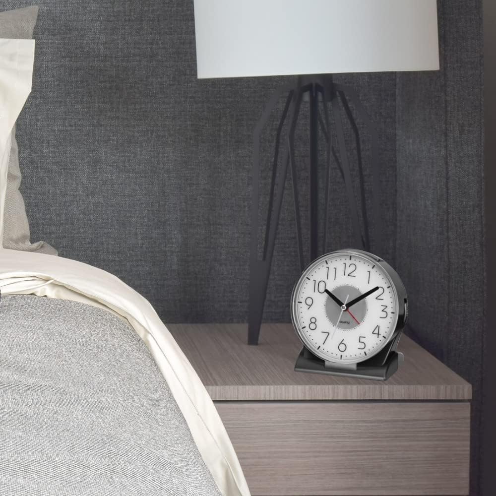 Silent No Ticking Analog Alarm Clock for Seniors