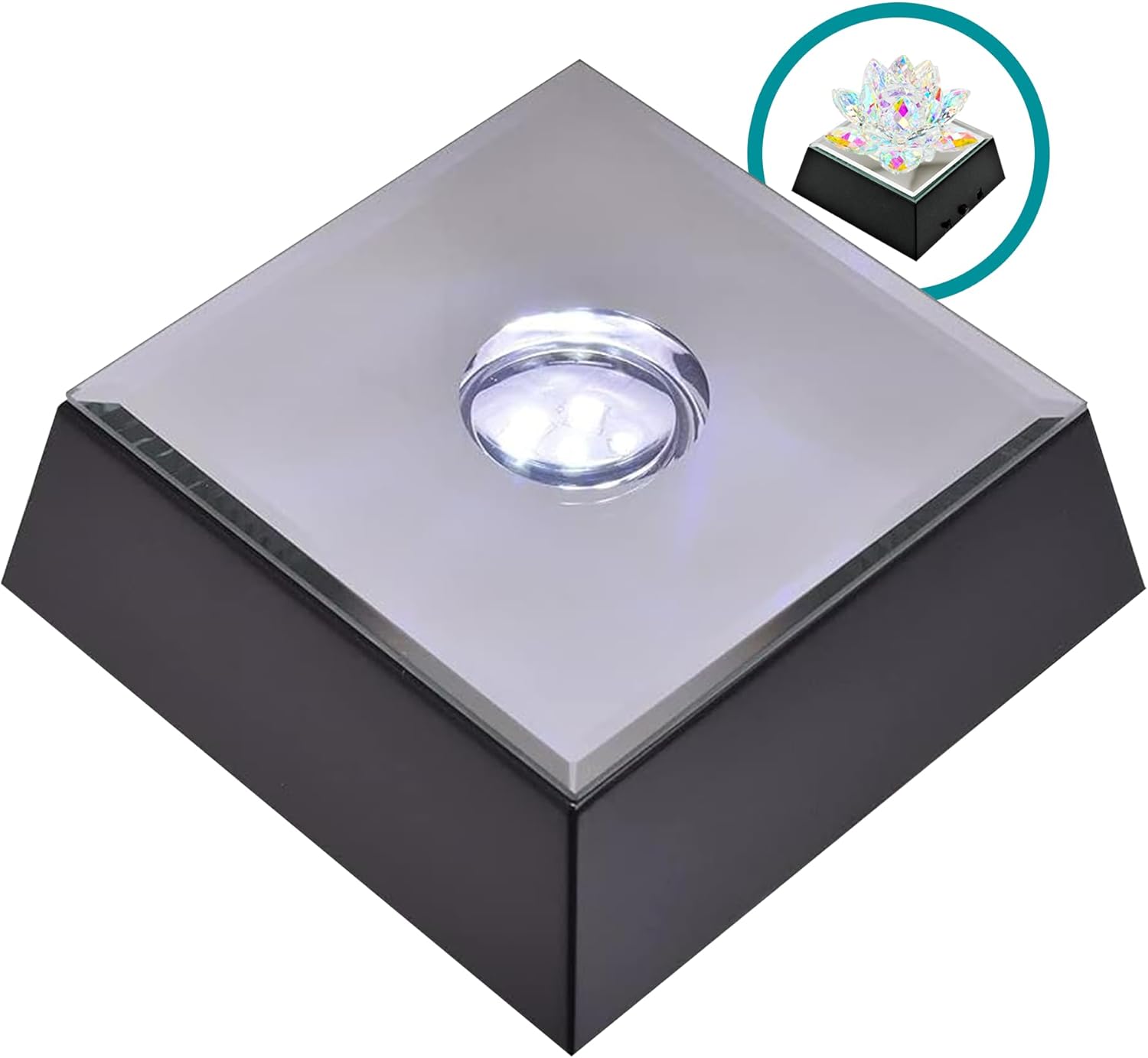 5 LED White Light Stand Base with Mirror Top
