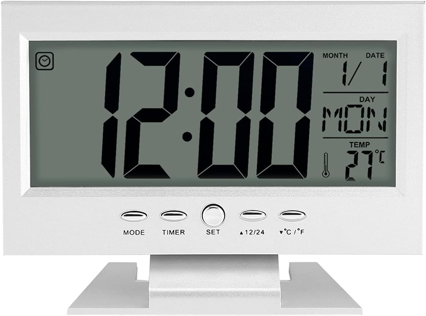 Beufee Atomic Alarm Clock with Night Light and Temp Display