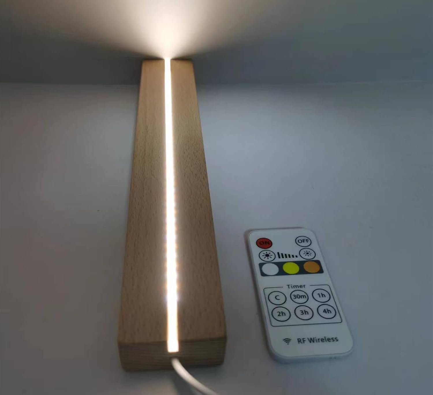 JUJIU 118 Inch LED Lighted Wood Pedestal Stand with Remote Control