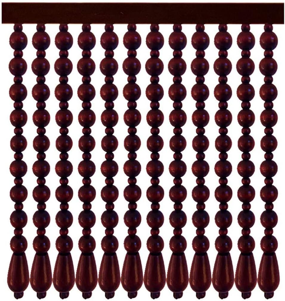 ZHOUXIAO 31 Strands Wood Beaded Curtain for Doorways