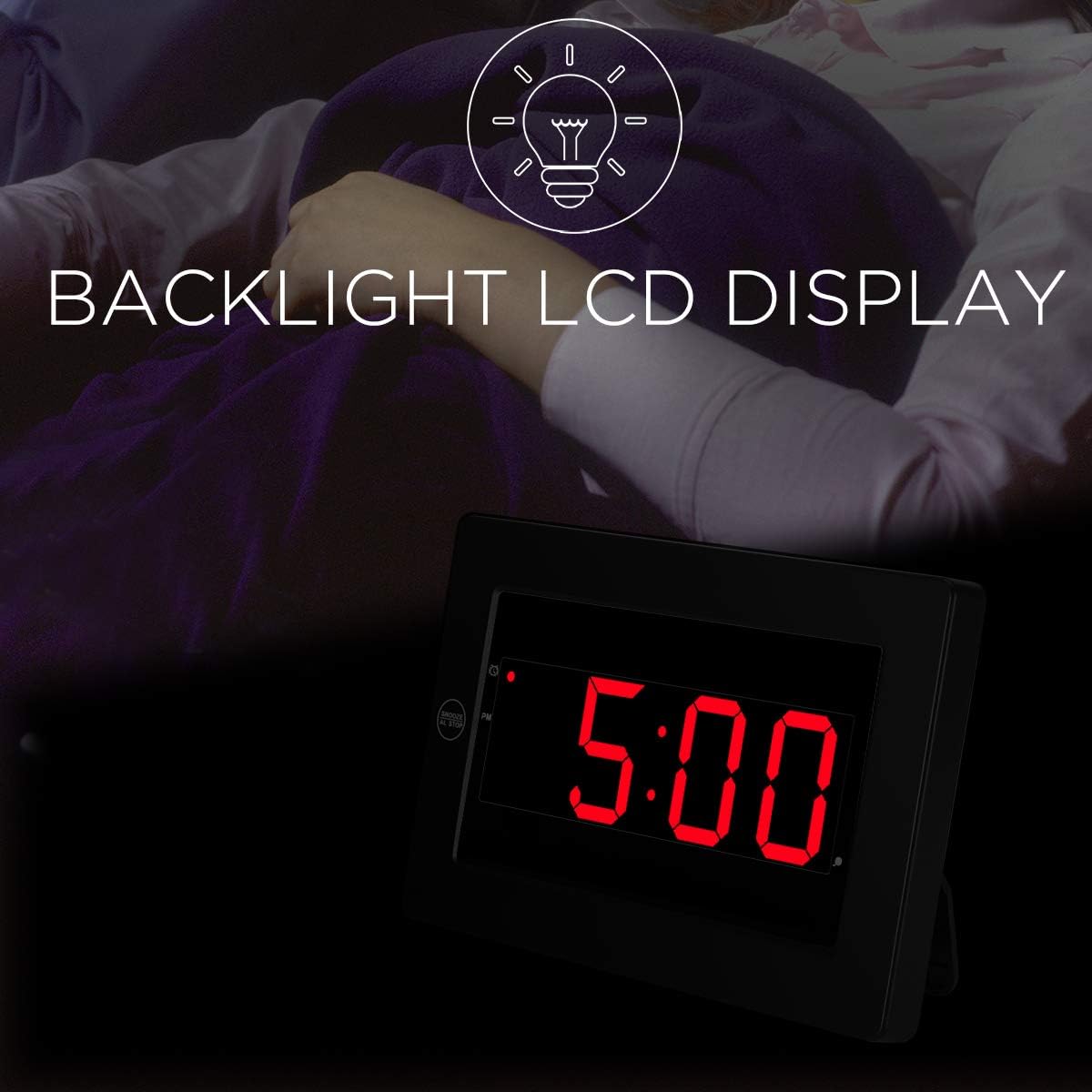 Timegyro Digital Wall Clock with LED Display and Alarm