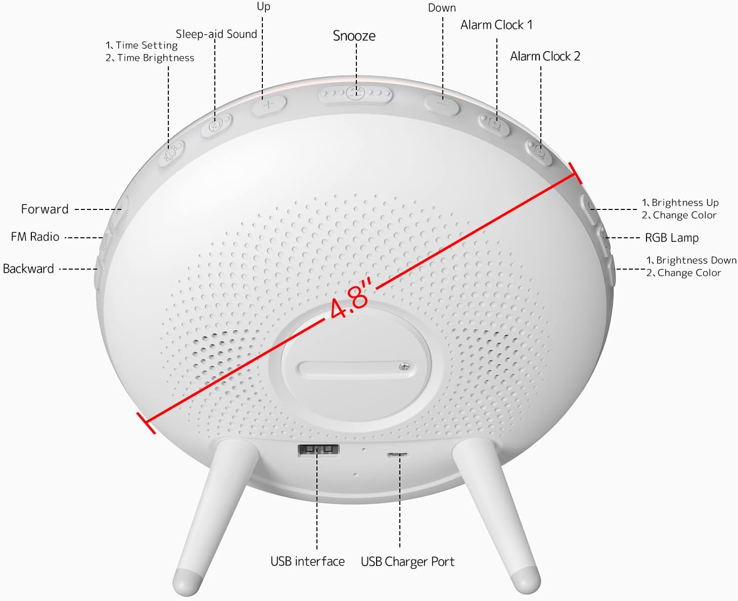 Smart Sunrise Alarm Clock with 4 Alarms and FM Radio