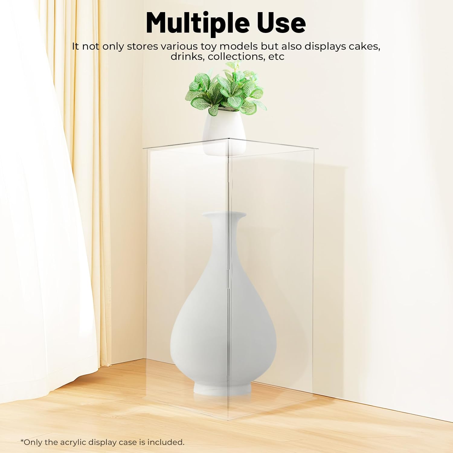 Clear Tall Acrylic Display Pedestal 12x12x24