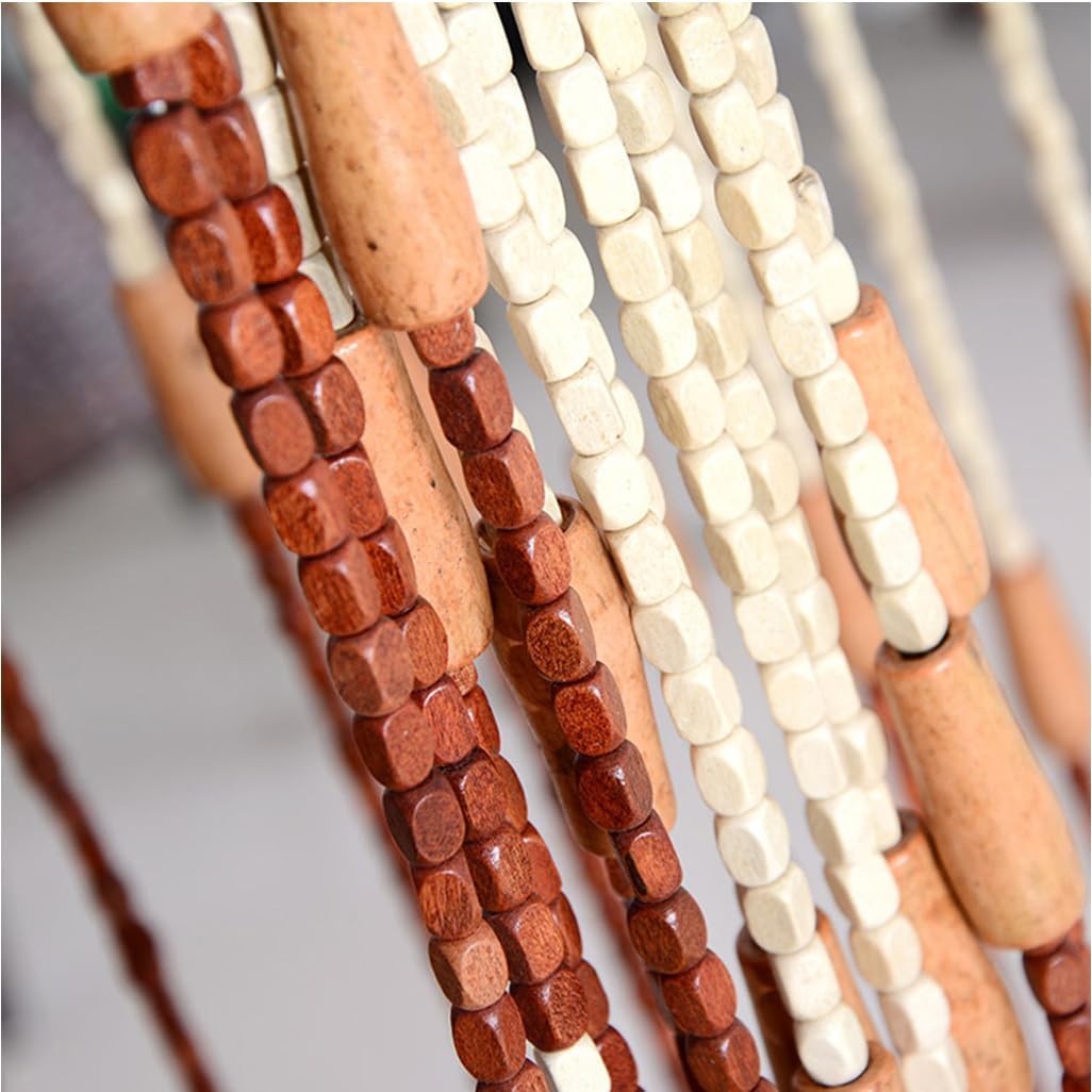 GVILTY Wooden Beaded Curtains Window Decor 90x175cm