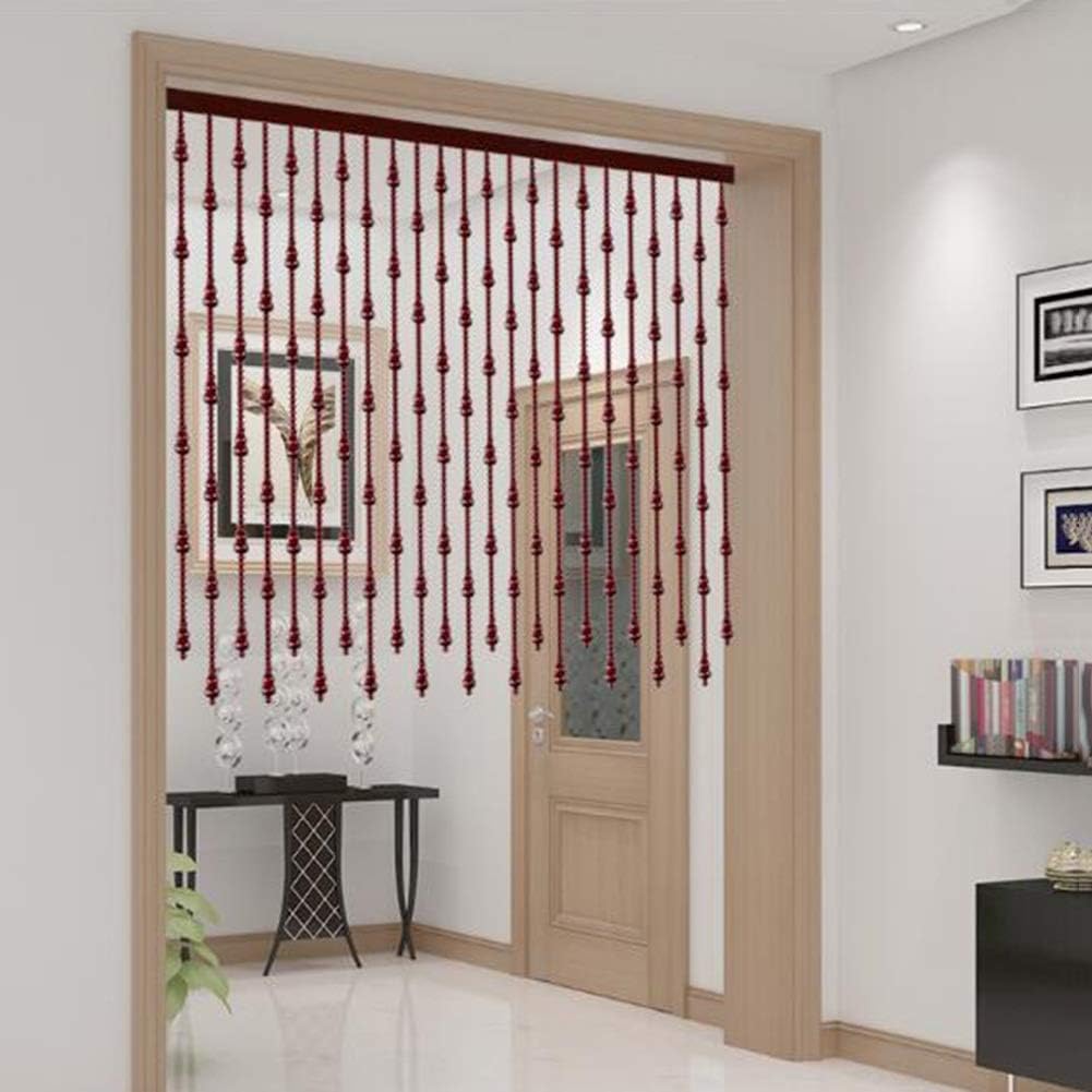 NMDCDH Beaded Curtain Natural Wooden Beads Door String 21 25 29 Strands