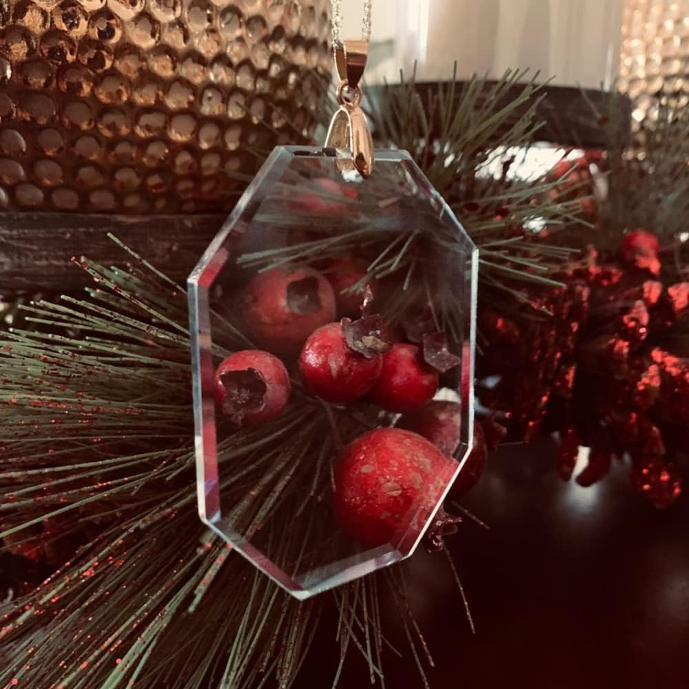 LaserGram Personalized Glass Christmas Ornament with Menorah Design 1