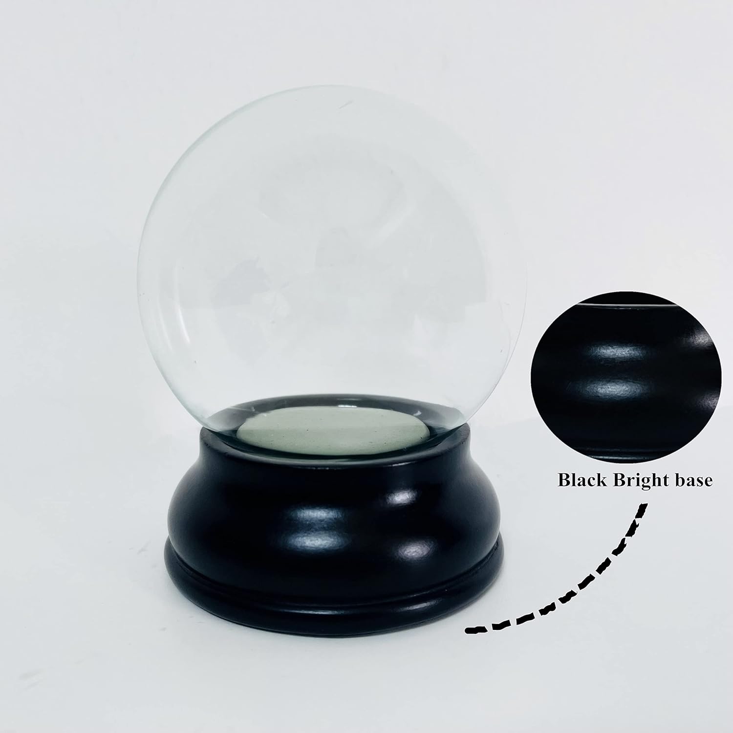 Clear DIY Snow Globe Kit Glass Water Globe Jar With Resin Base 80MM
