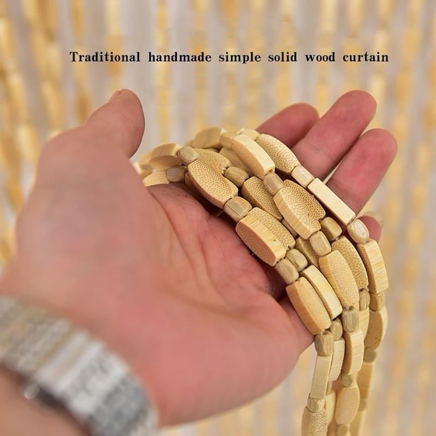 Bamboo Beaded Door Curtain for Privacy and Decor
