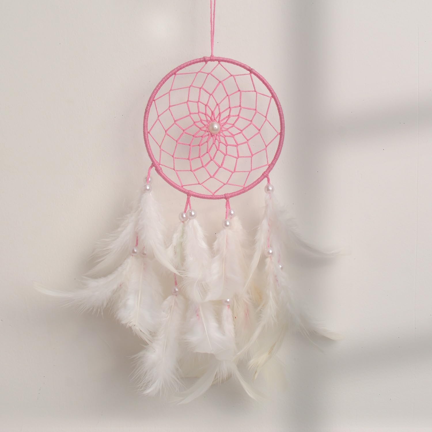 Dream Catchers for Cars with Feathers and Beads Pink