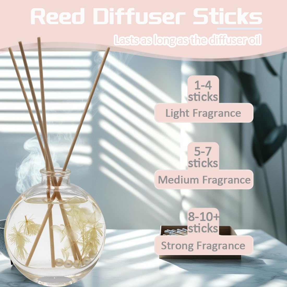 100PCS Thick Reed Diffuser Sticks 10 Inch White