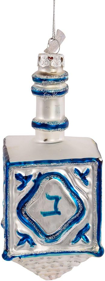 Kurt Adler 4-14 Inch Noble Gems Glass Dreidel Hanukkah Ornament