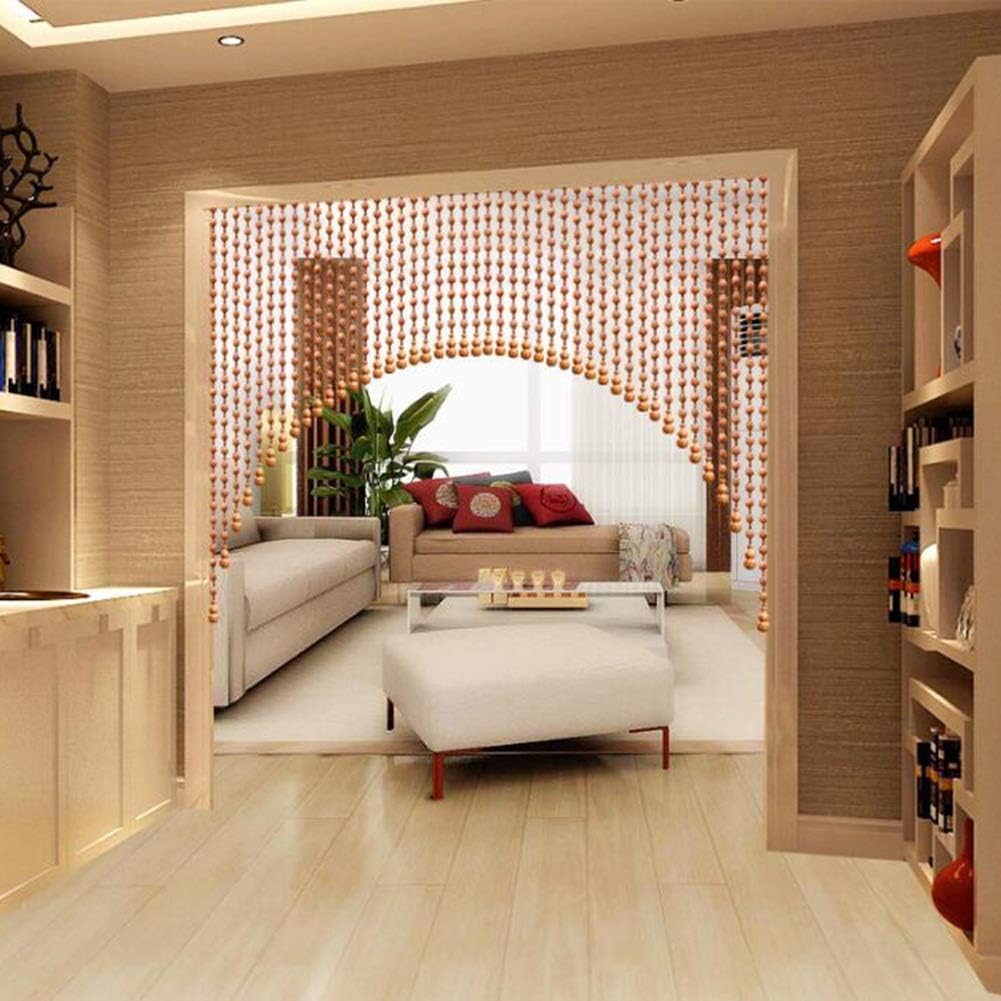 Beaded Curtain Wooden Beads Door Partition Interior Decor