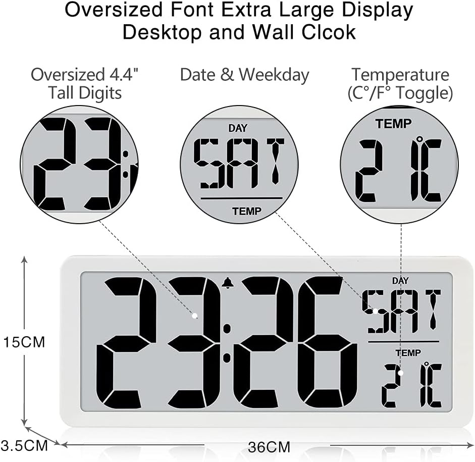 TXL 142 In Digital Wall Clock with Backlight