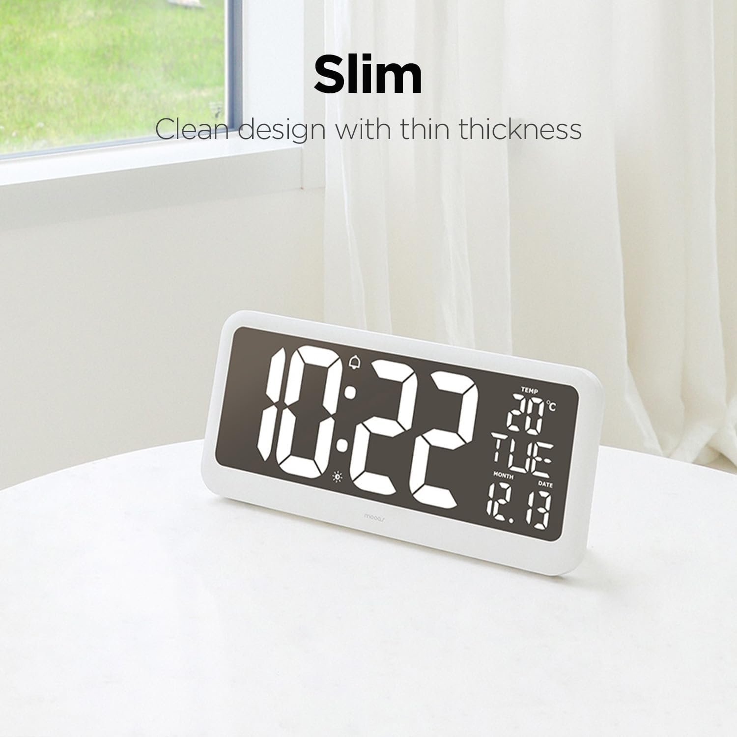 Mooas Digital Alarm Clock with Mirror Display