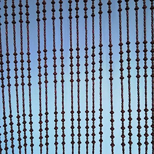 OKUOKA Red Wine Wooden Beaded Door Curtain