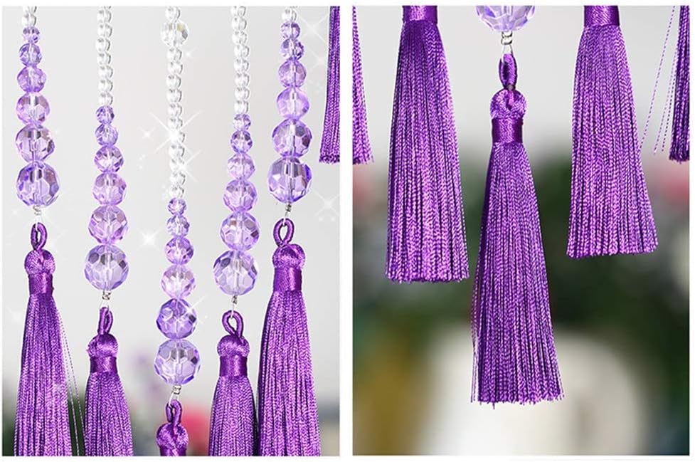 Beaded Curtain with Crystal Glass Beads Purple 60x155CM