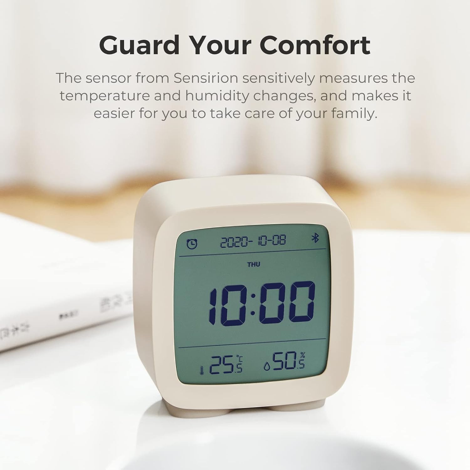 Qingping Smart Bluetooth Alarm Clock with Temperature and Humidity Display