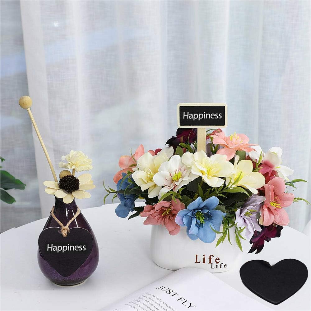 15Pcs Mini Heart Shaped Chalkboard Signs for Decorations