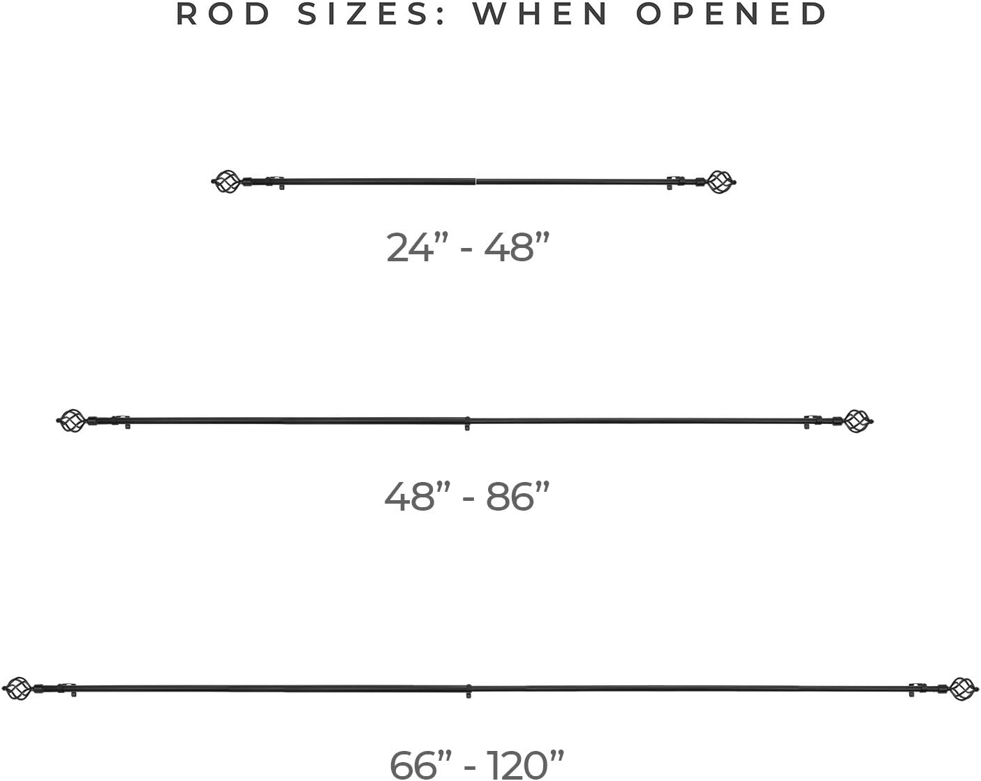 CHICOLOGY Modern Farmhouse Curtain Rod 24-48 Inch Set