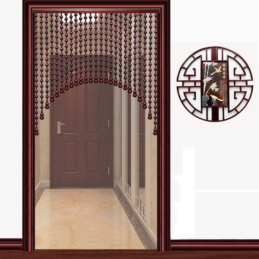 Tophacker Beaded Curtain Natural Wooden Beads Door String for Room Divider