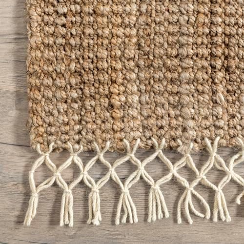 nuLOOM Raleigh Farmhouse Jute Tasseled Runner Rug