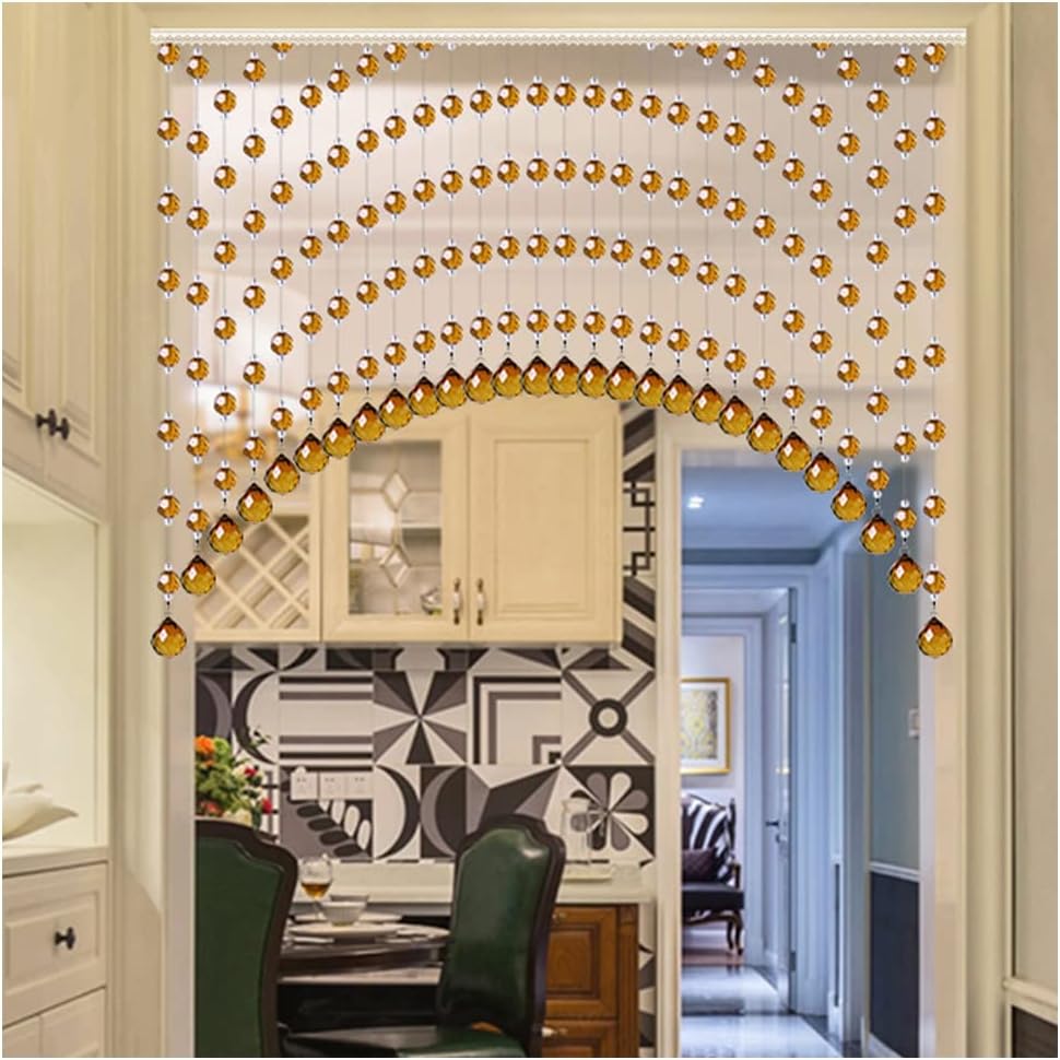 ZHOUXIAO Crystals Beaded Tassel Curtains for Doorways