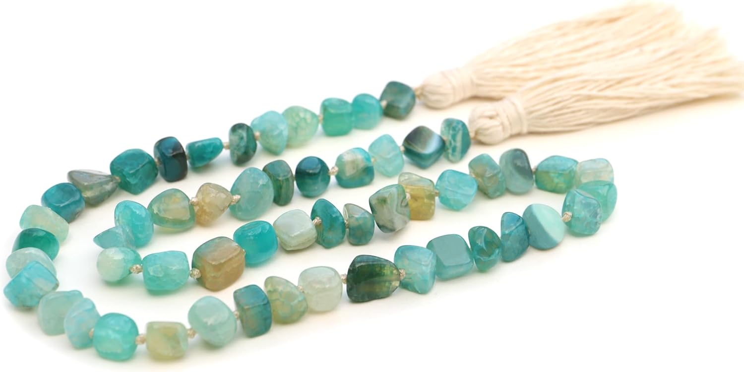 Lumiti Agate Stone Garland with Tassel 30inch Farmhouse Decor