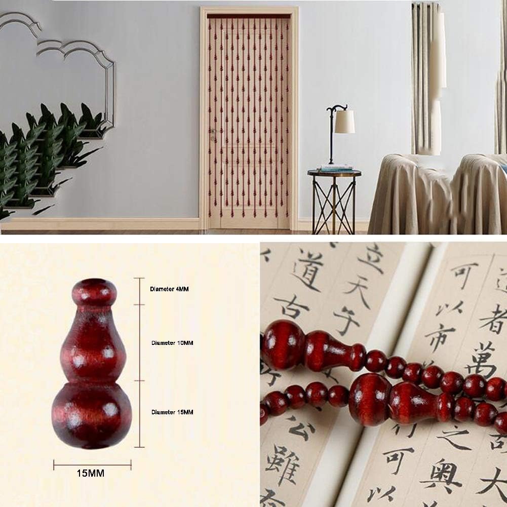 NMDCDH Beaded Curtain Natural Wooden Beads Door String 21 25 29 Strands
