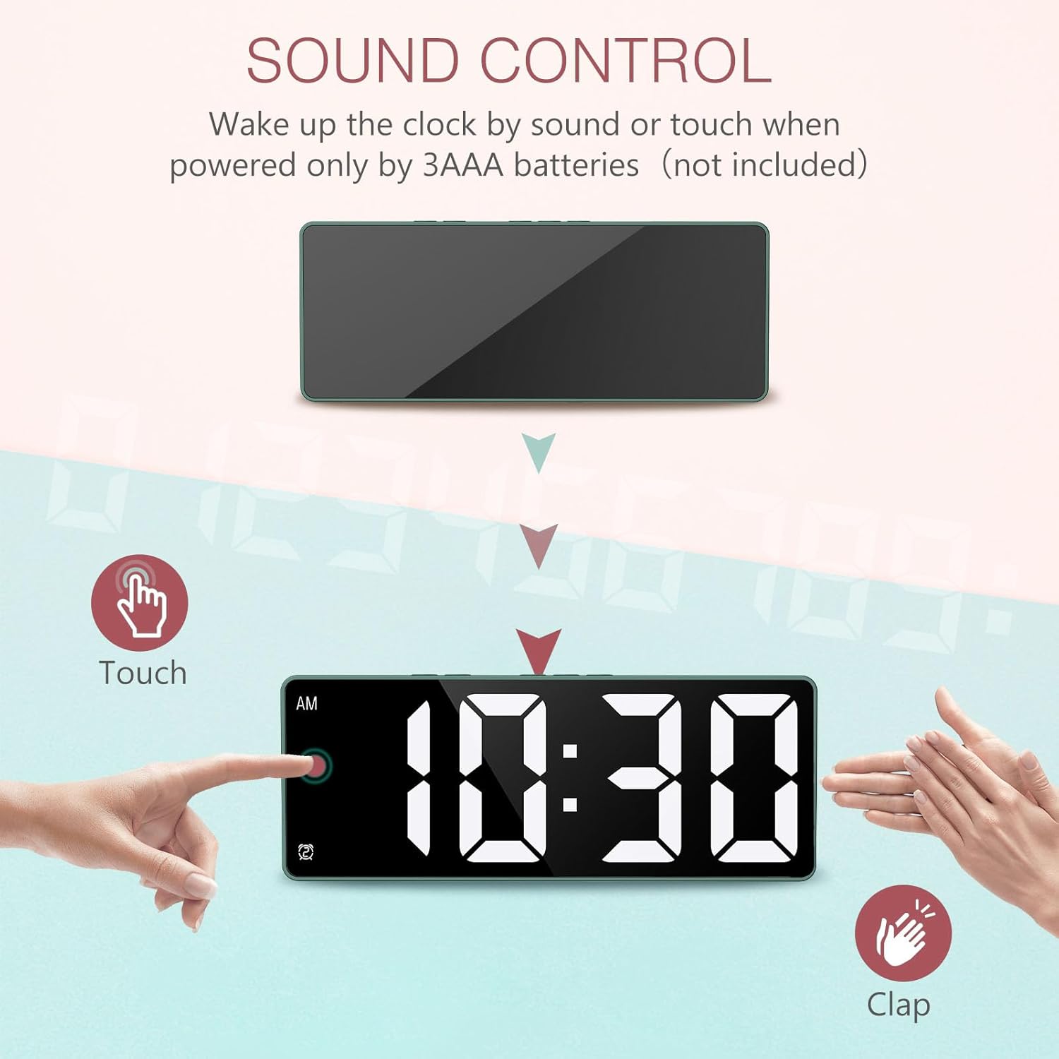 LOFICOPER 65 Inch LED Alarm Clock with Dual Alarm and Temperature Display